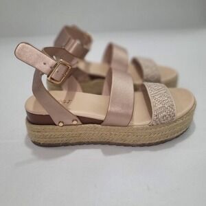 Limelight Women Espedrille Gold Taupe Strappy Boho Summer Beach Neutral Vacation